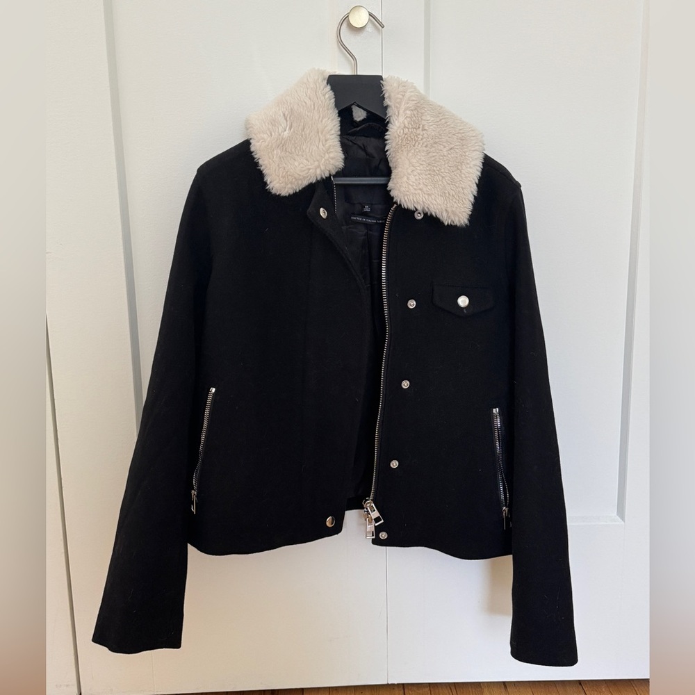 madewell wool jacket faux sherpa collar NWOT